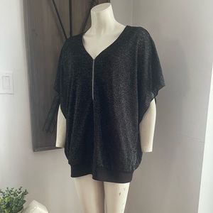 Suzy Shier Sparkly Short Sleeve Blouse Size XL